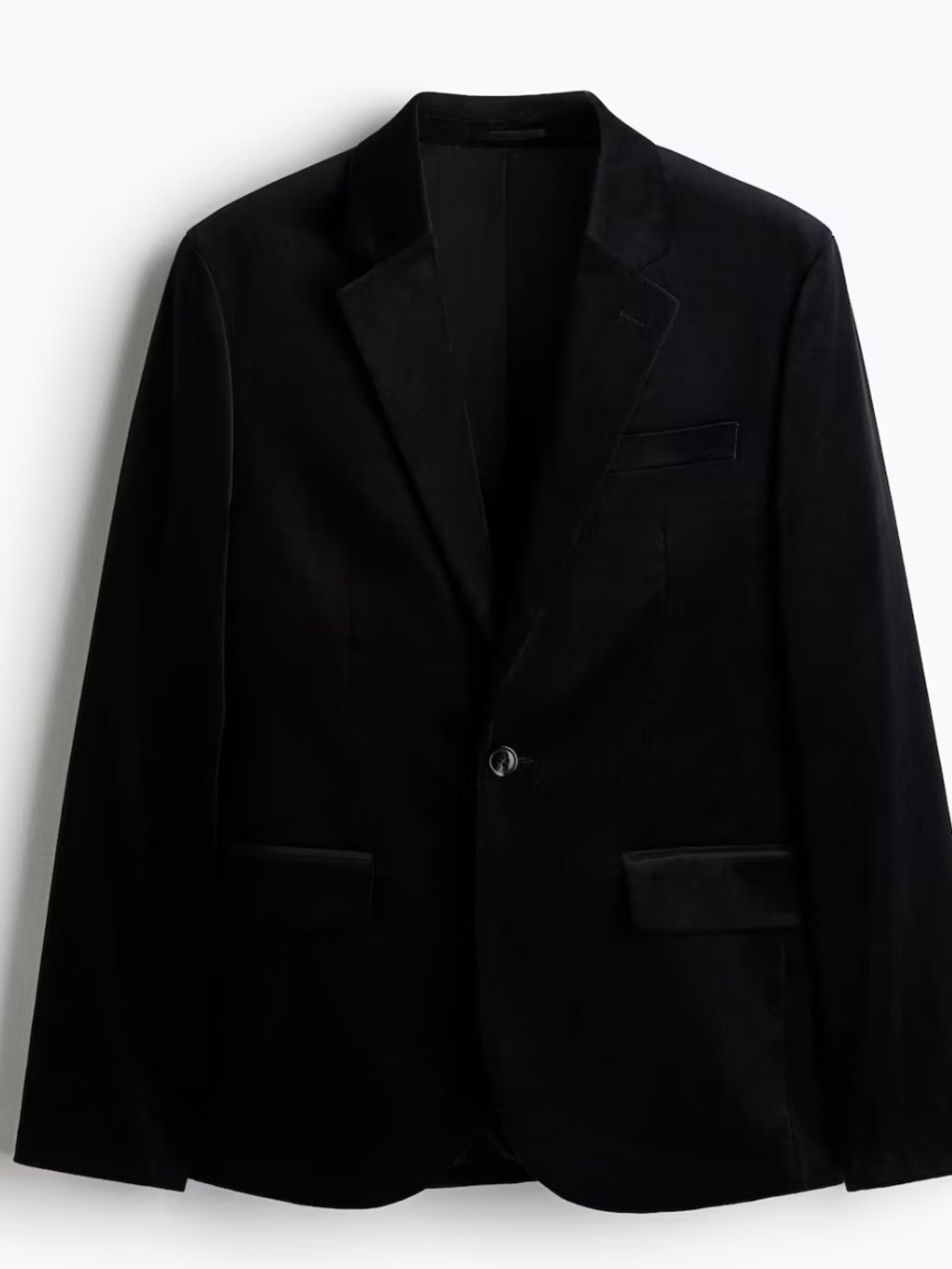 H&M Black Velvet Single-Button Blazer